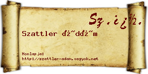 Szattler Ádám névjegykártya